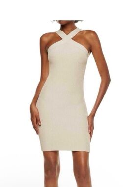 Aritzia Sculpt Knit Cross Mini Dress